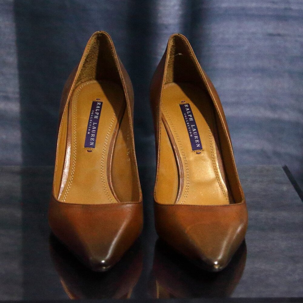 Ralph Lauren Collection Ombre Brown Leather Heels 8.5
